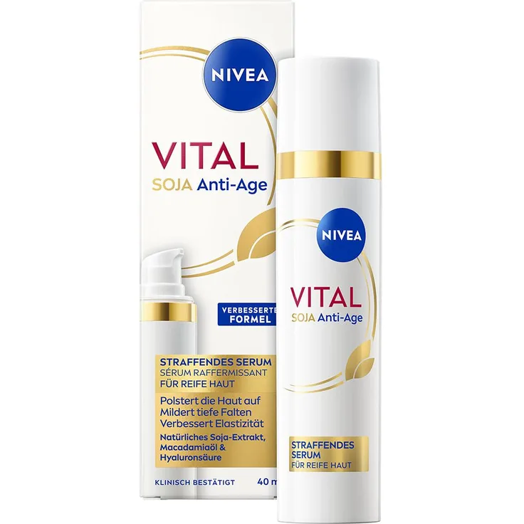 NIVEA VITAL Soja Anti-Age Straffendes Serum, 40ml, strafft reife Haut und reduziert Falten