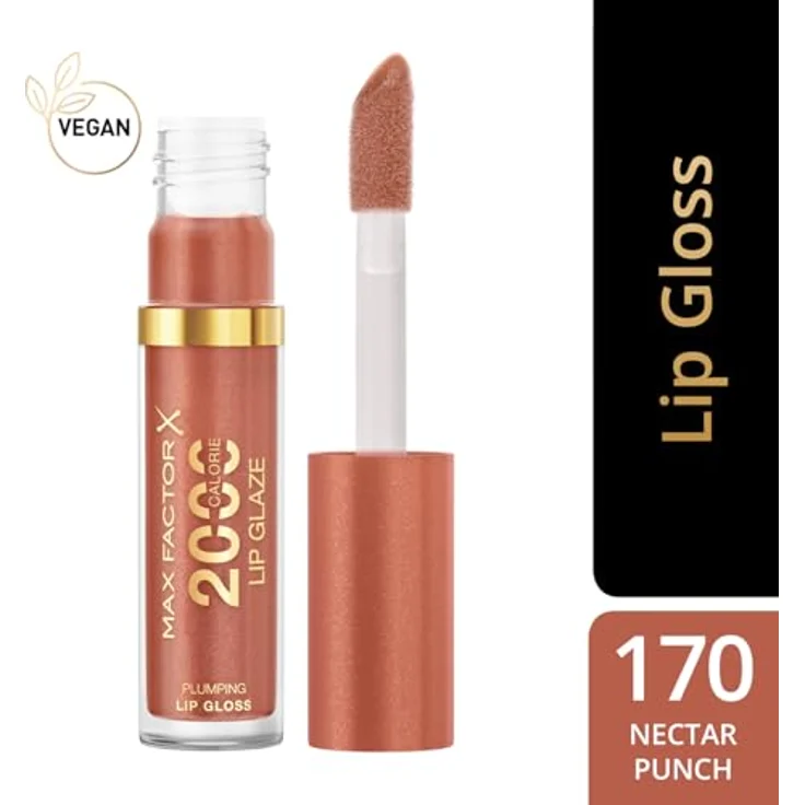 Max Factor 2000 Calorie Lip Glaze, farbiges Hochglanz-Lipgloss mit Volumen-Effekt, Nährstoffkomplex mit Hyaluron und Squalan, vegan, Fb. 170 Nectar Punch, 4.4ml – Bild 2