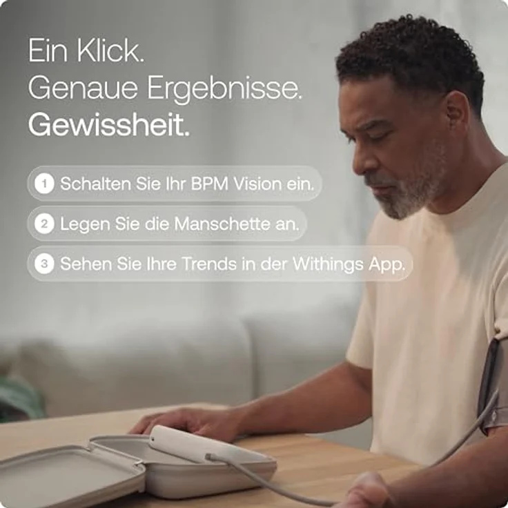 Withings BPM Vision, Blutdruckmessgerät mit 1-Kanal-EKG, 2,8-Zoll-Farbdisplay, Wi-Fi und Bluetooth Synchronisierung, geeignet für Armumfänge 22-42 cm – Bild 4
