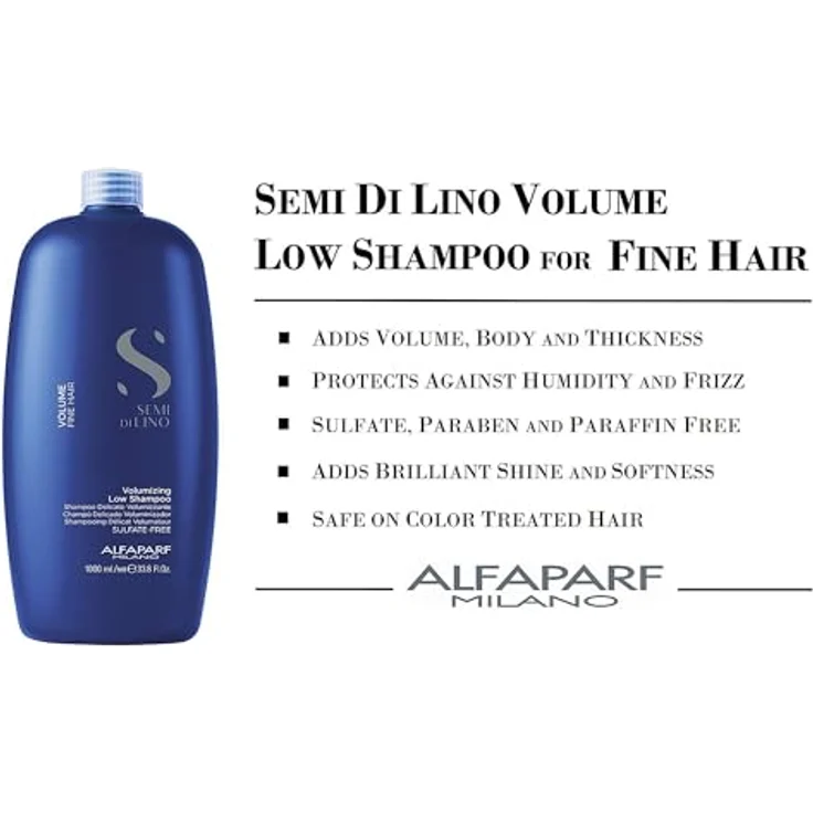 AlfaParf Milano Semi di Lino Volumizing Low Shampoo 1000 ml – Bild 3