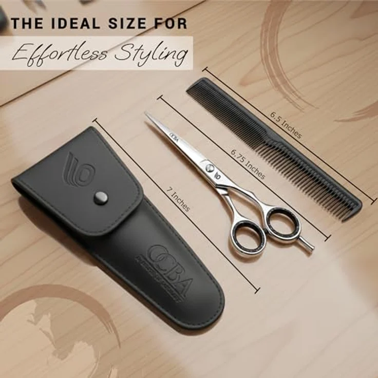 OCBA 6 Zoll Friseurschere, Professionelle Haarschneideschere aus rostfreiem Edelstahl mit ergonomischem Design, Silber – Bild 3