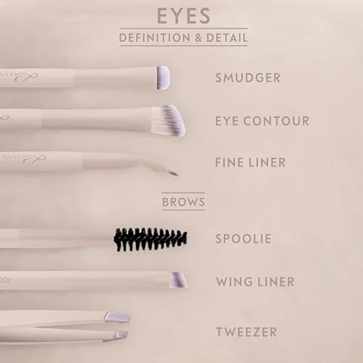 Luvia Cosmetics Nude Aura Pro Brush Set, Augenpinsel-Set mit 14 verschiedenen Pinseln und Tasche für Präzisions-Make-up Anwendungen – Bild 5