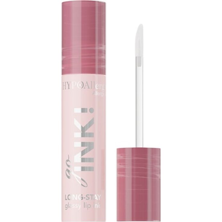 HYPOAllergenic GO INK! Long-Stay Glassy Lip Ink, flüssiger Lippenstift mit intensiver Pigmentierung und Vinylglanz-Effekt, 4,6 g, Farbe 01 CHARMING