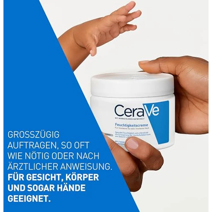 CeraVe creme hydratant 340 ml mit feuchtigkeitsspendender Wirkung für trockene Haut – Bild 8