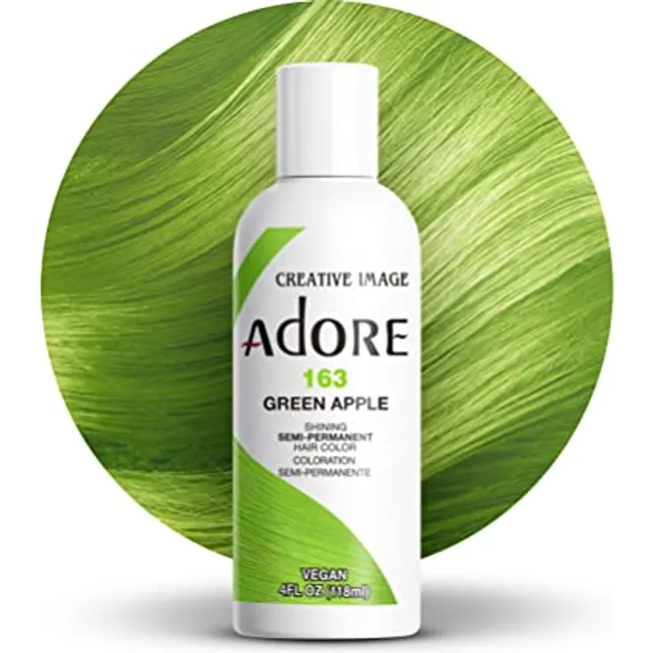 Adore Shining Semi Permanent Hair Color, Haarfärbemittel in Grünem Apfel (163), 118 ml