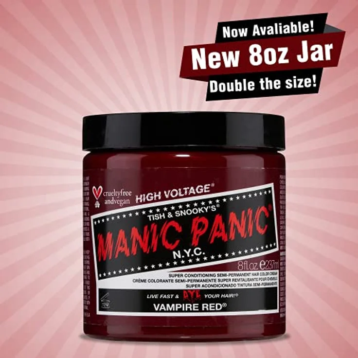 MANIC PANIC Vampire Red Haarfarbe Classic Line, 237 ml, hochpigmentiertes Haarfärbemittel – Bild 2