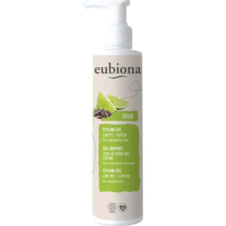 eubiona Haargel Styling Gel - Limone-Coffein, 200ml, Feuchtigkeitsspendend und Vitalisierend