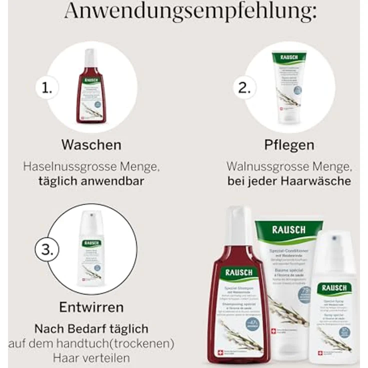 Rausch RAUSCH Spezial-Spray mit Weidenrinde, 100 ml, Pflege für trockenes Haar – Bild 6