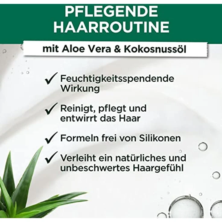 Garnier Aloe Vera 3in1 Haarmaske für normales bis trockenes Haar, Leave In für intensive Pflege und Feuchtigkeit, Vegane Formel mit natürlichen Inhaltsstoffen, Fructis Hair Food, 1 x 400 ml – Bild 4
