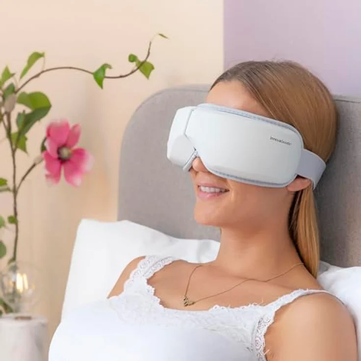 InnovaGoods Augenmassagegerät, kabelloses Massagegerät mit Wärme, Vibration und 5 Massagemodi, grau – Bild 7