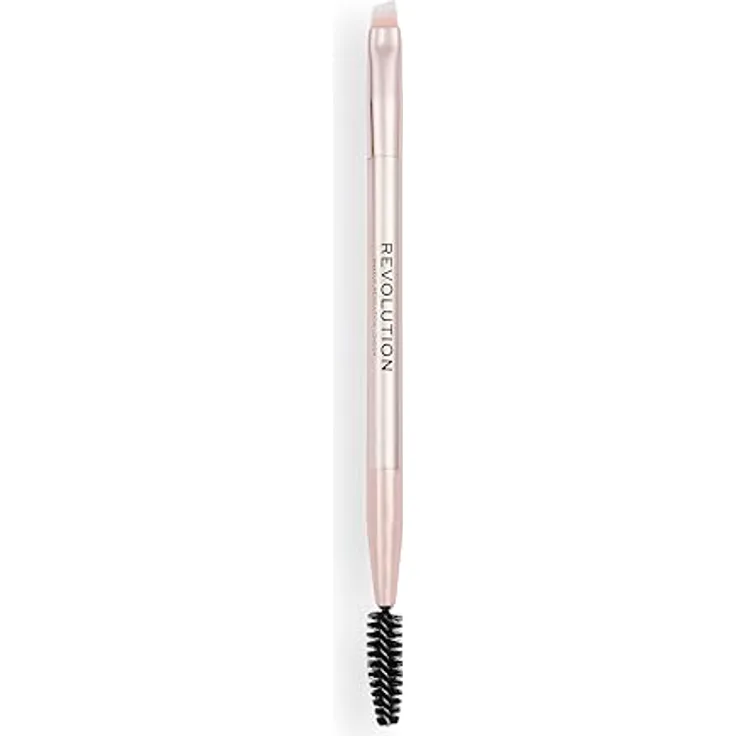 Revolution Beauty London Create Define & Fill Augenbrauenpinsel (R1) - Doppelseitiger Pinsel mit Spoolie und Schrägpinsel, Vegan & Tierversuchsfrei, Roségold
