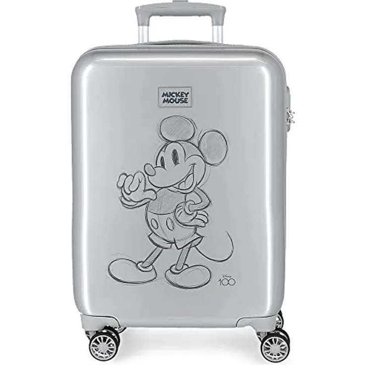 Disney Mickey 100 Grauer Kabinenkoffer 37 x 55 x 20 cm starres ABS-Seitenkombinationsschloss 34 l 2 kg 4 Doppelrollen Handgepäck
