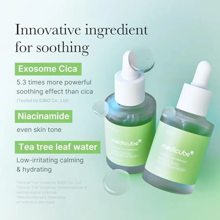 Medicube Exosome Cica Tea Tree Ampoule, Gesichtsserum für empfindliche Haut mit Centella Asiatica, 30 ml – Bild 3