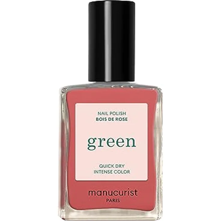 Manucurist Green Nagellack Rosa - Klassischer, natürlicher 9-Free-Nagellack Bois de Rose - Veganer Nagellack mit natürlichen Inhaltsstoffen (84%) - Maniküre - Nagelpflege - 15 ml