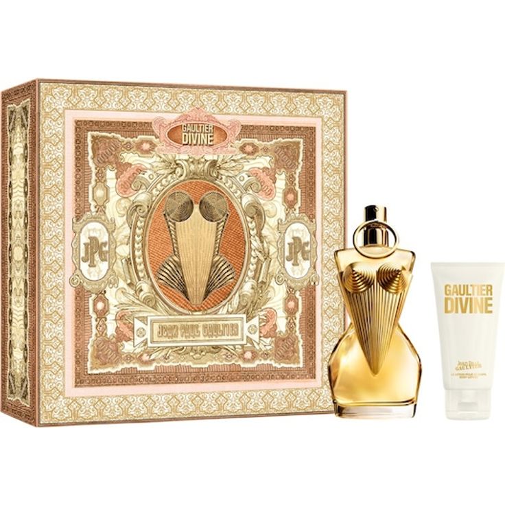 Jean Paul Gaultier Divine Geschenkset, Damen-Duftset mit 50 ml Eau de Parfum und 75 ml Bodylotion, intensive Lilie und würziges Salz