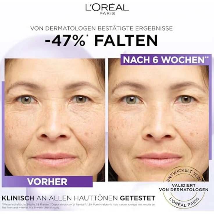 L'Oréal Gesichtsserum Revitalift Hyaluronsäure-Serum, Filler Anti-Falten 30 ml, mit pflegender Wirkung  – Bild 5