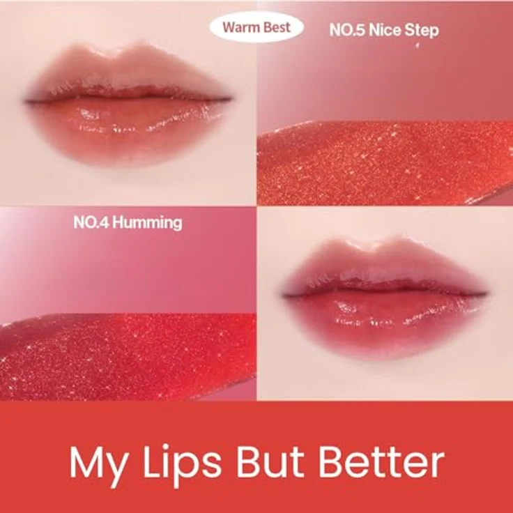 Unleashia Non-Sticky Dazzle Tint, langlebiger Lipgloss mit intensiver Farbe, 7.6 g, Farbton NO.5 Nice Step – Bild 6