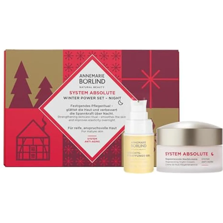 ANNEMARIE BÖRLIND SYSTEM ABSOLUTE Winter Power Night Set - Regenerierende Nachtcreme (50 ml) + Gesichtstraffungs-Gel (15 ml), 100% natürliche Anti-Aging Pflege, tierversuchsfrei – Bild 1
