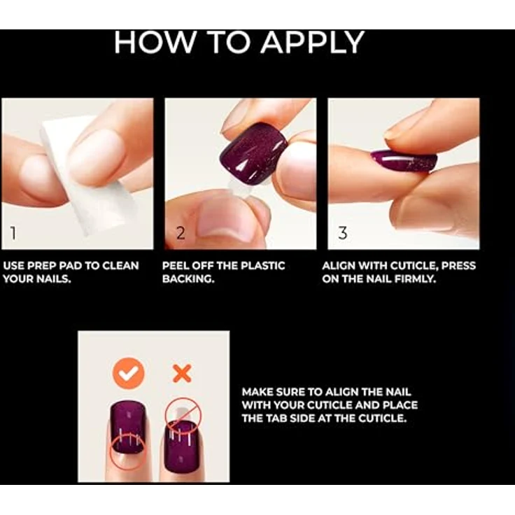 KISS Color FX im Press, selbstklebende künstliche Fingernägel, 30 Stück für Maniküre und Nageldesign – Bild 2