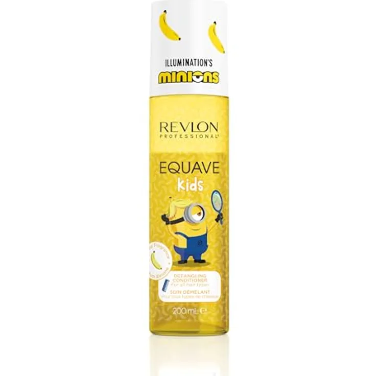 REVLON PROFESSIONAL Equave Kids MINIONS entwirrendes Conditioner-Spray 200 ml, vegan, Hitzeschutz bis 220 °C, Bananenduft, Leave-in für alle Haartypen