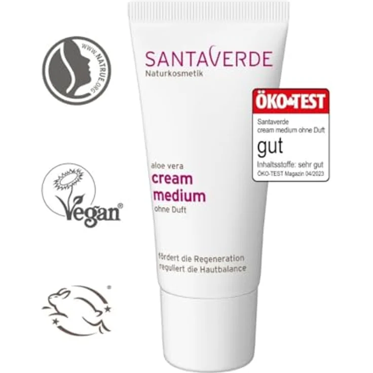 Santaverde Aloe Vera Creme Medium ohne Duft 30 ml Tagespflege – Bild 3