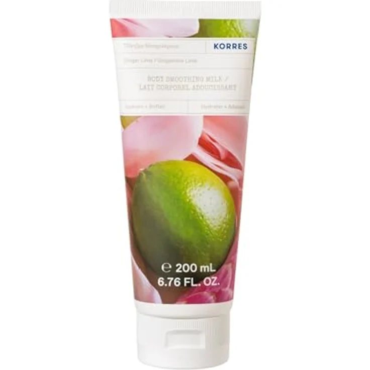KORRES Ginger Lime Körpermilch, 200 ml, feuchtigkeitsspendend mit Mandelöl und Aloe, Duft von Ingwer und Limette – Bild 1