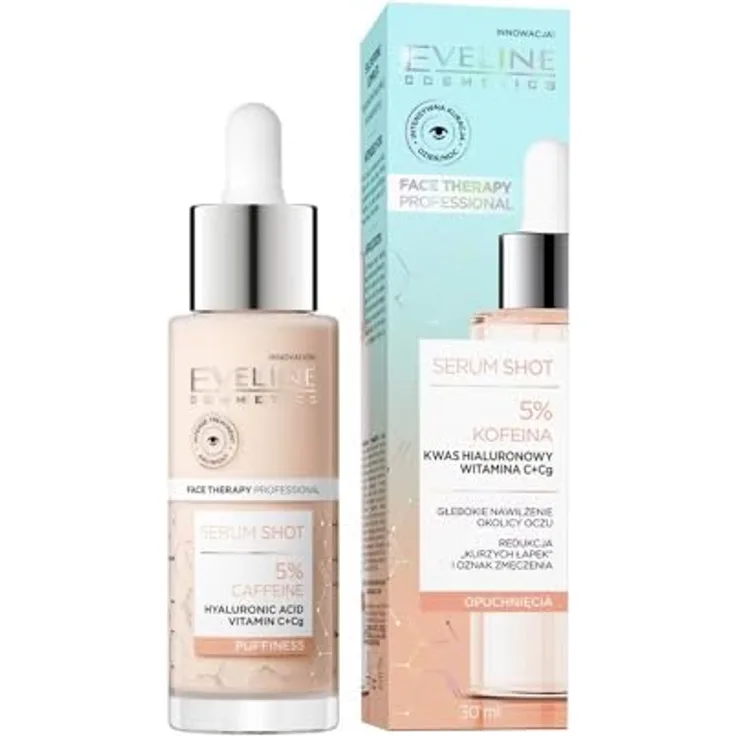 Eveline Cosmetics Serum Shot 5% Caffeine, Augenserum zur Erfrischung der Augenpartie, 30 ml, feuchtigkeitsspendend und regenerierend
