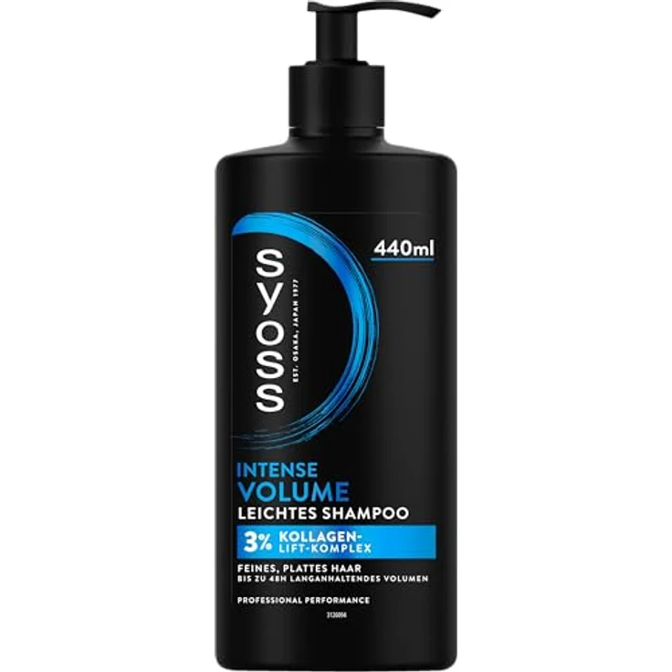 Syoss Shampoo Intense Volume, 440 ml, leichtes Volumen Shampoo mit 3% Kollagen-Lift-Komplex für feines, plattes Haar, bis zu 48 h langanhaltendes Volumen – Bild 2
