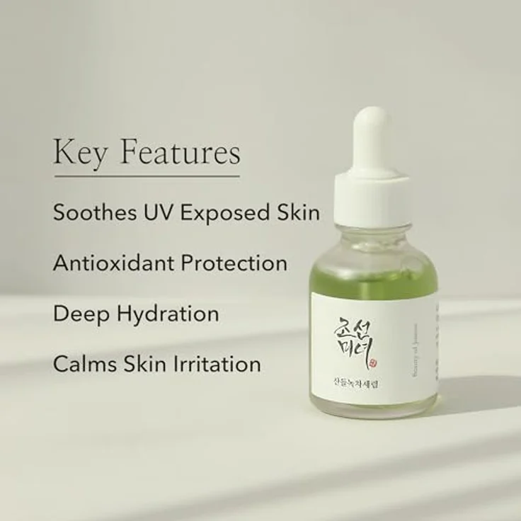 Beauty of Joseon Calming Serum Green Tea + Panthenol, Feuchtigkeitsserum für Damen, 30 ml - beruhigende Wirkung, verbessert die Hautelastizität und schützt die Hautbarriere – Bild 6