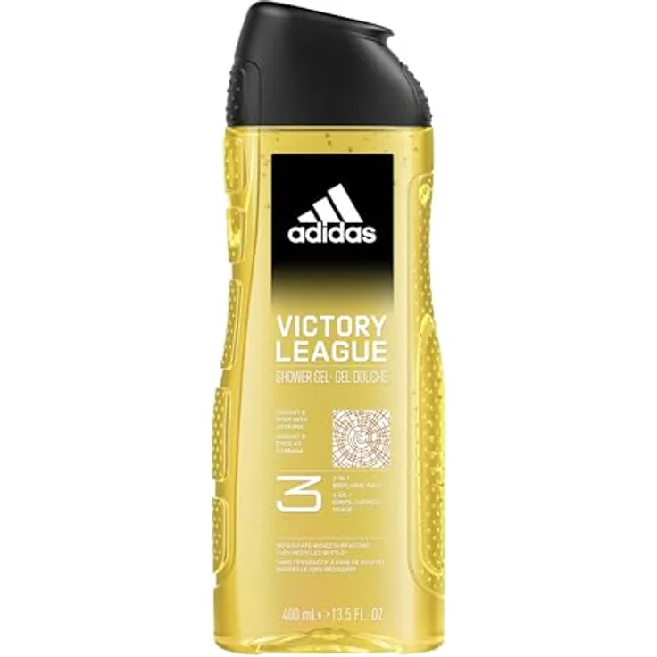 adidas Victory League Duschgel 400ml für Ihn, orientalischer Duft mit Guarana, 3-in-1-Formel