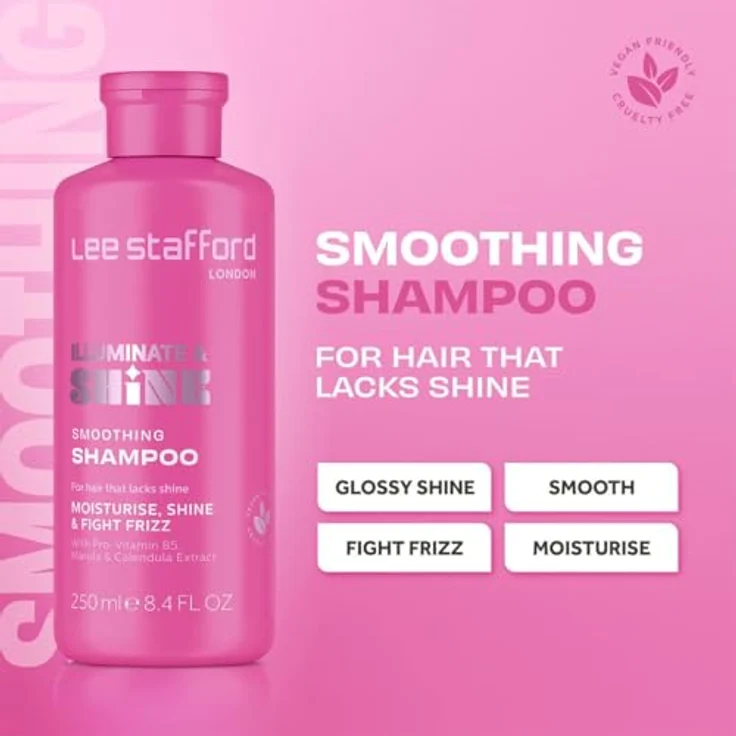 Lee Stafford Illuminate & Shine Smoothing Shampoo, sanftes Glanz-Shampoo für strahlende Geschmeidigkeit, 250 ml – Bild 2