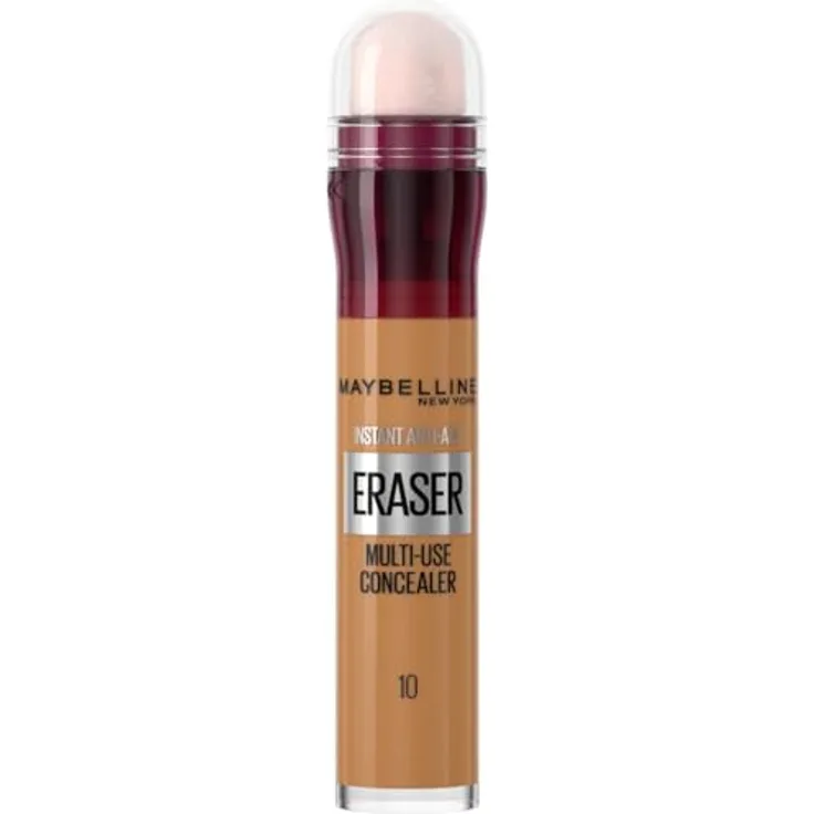 MAYBELLINE NEW YORK Instant Anti Age Eraser Flüssig-Concealer, hochpigmentiert mit Schwamm-Applikator, Farbton 10 Caramel, 6.8 ml