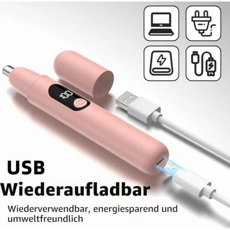 Bilitase Nasenhaartrimmer, wiederaufladbares kabelloses Trimmen Werkzeug mit Dual-Edge-Klingen, einfache Reinigung und Anzeigelampe für Mann und Frau – Bild 4