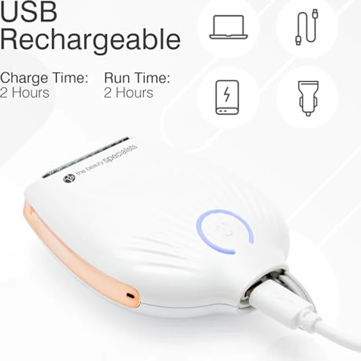 Rio SHSH_White Rose Damenrasierer, kompakt und leicht, nass- und trocken verwendbar, mit Reisetasche, weiß – Bild 4