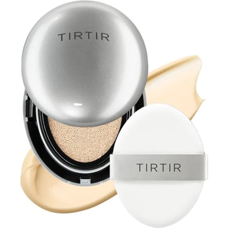 TIRTIR Mask Fit Aura Silver Cushion Foundation, Halb-glänzendes Finish, Natürliche Deckkraft, Feuchtigkeitsspendend, 17W French Vanilla, 0.63 Fl Oz – Bild 1