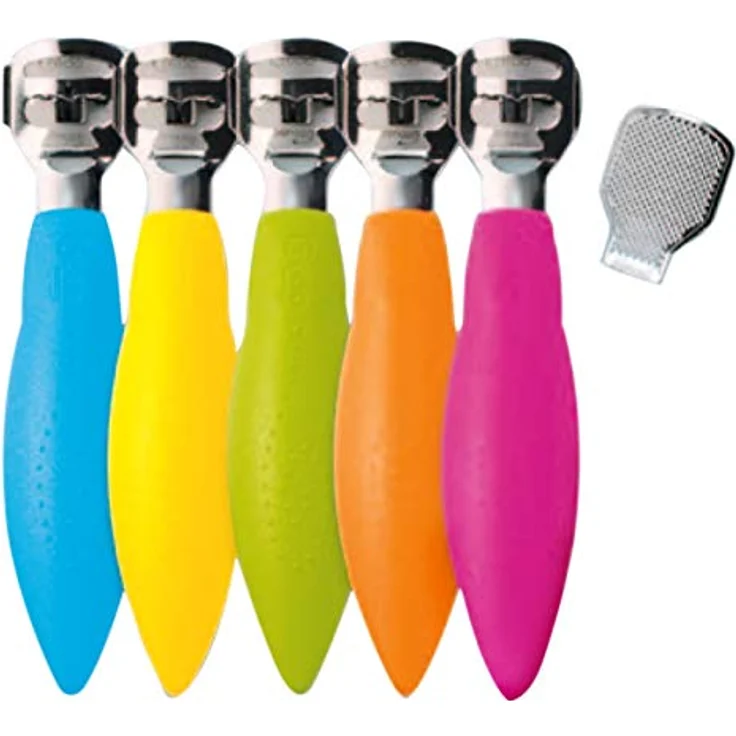 CREDO Hornhaut Längshobel POP ART, verchromt mit Raspelclip, blau, Made in Solingen – Bild 1