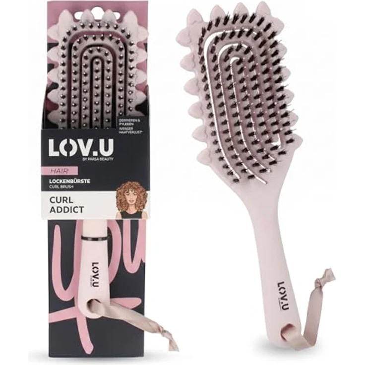 PARSA Beauty LOV.U Lockenbürste, Haarbürste mit Herz-Design zur Definition & Entwirrung für lockiges Haar – Bild 1