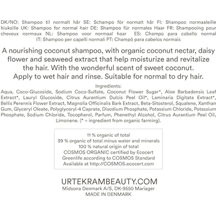 Urtekram Kokos Shampoo Bio Normales Haar 500 ml – Bild 7