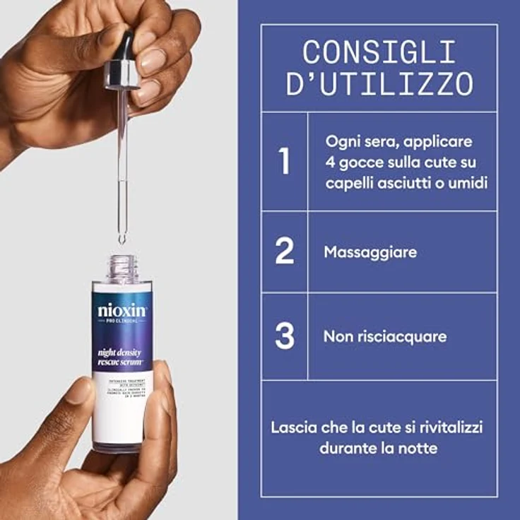 NIOXIN Night Density Rescue Serum, Haarverdünnerserum mit Ingwer und Koffein, 70 ml, für Damen und Herren – Bild 5
