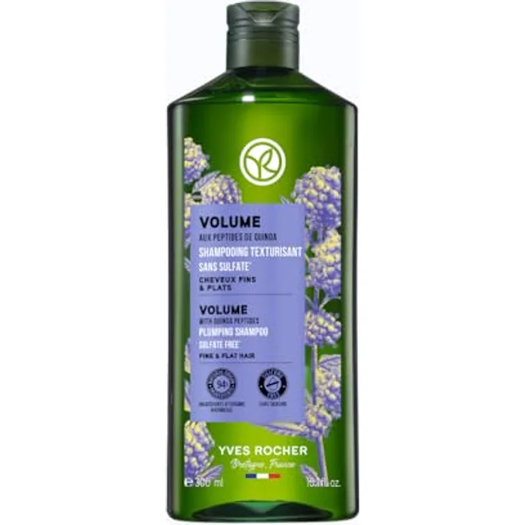 Yves Rocher PFLANZENPFLEGE HAARE Volumen-Shampoo ohne Sulfate, sofortiges Volumen für feines, plattes Haar, durchscheinendes Gel