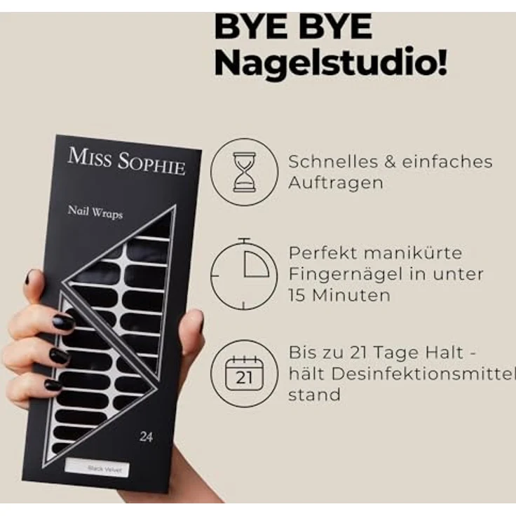 Miss Sophie Nagelfolie Black Velvet Nageldesign – Bild 2