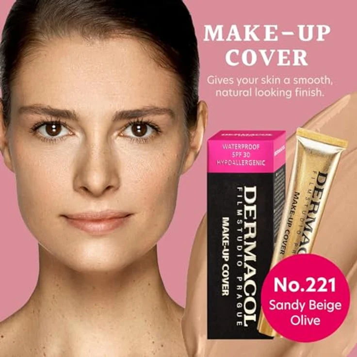 Dermacol Full Coverage Foundation 13g, Flüssige Matte Foundation mit SPF 30, Wasserfest für fettige Haut & Akne, Shade - 221 – Bild 3