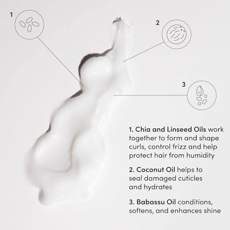 OUAI Curl Crème, Lockencreme mit Chia- & Leinsamenöl, silikonfrei, 236ml – Definiert & hydratisiert Locken, bändigt Frizz & schützt vor Luftfeuchtigkeit – Bild 5