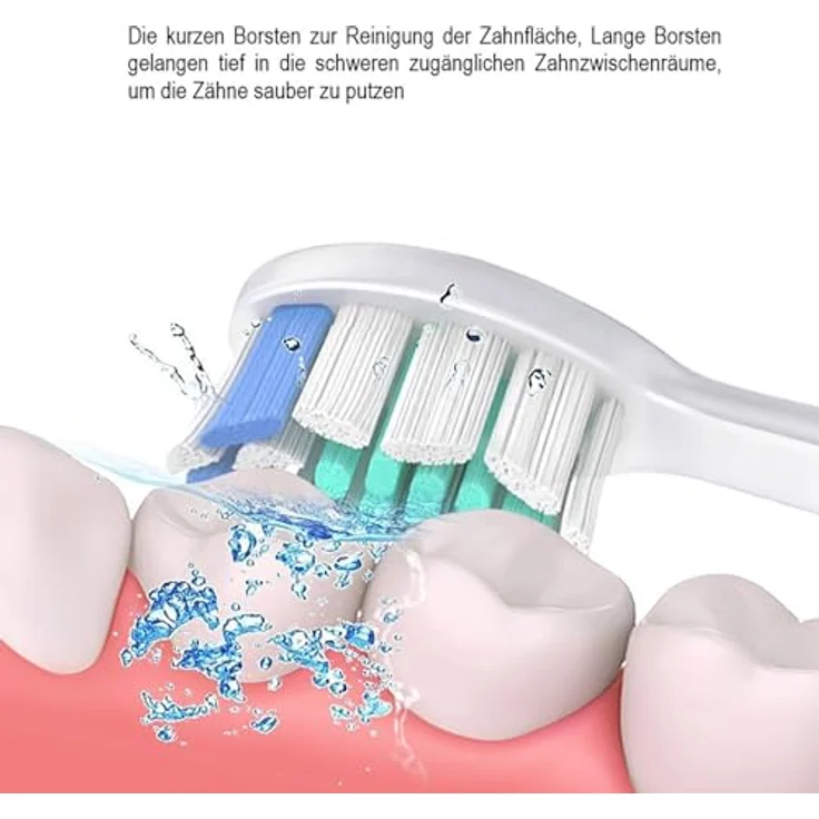 Aismaili 12er Aufsteckbürsten für Philips Sonicare - Weiße Zahnbürstenköpfe mit Memory-Borsten und intensiver Reinigung, kompatibel mit verschiedenen Modellen. – Bild 2
