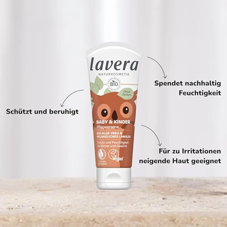 Lavera Baby & Kinder Pflegecreme, sanfte Lotion für empfindliche Haut, 75 ml – Bild 3