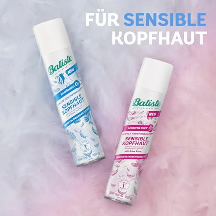 Batiste Trockenshampoo Sensible Kopfhaut, 200 ml, dermatologisch getestet, mit Aloe Vera, leichter Duft, für alle Haartypen – Bild 5