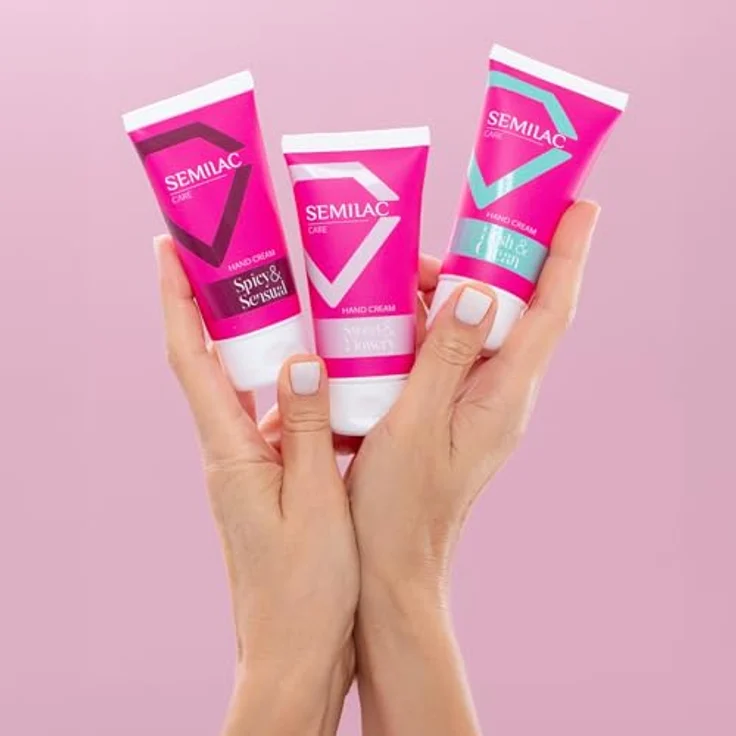 Semilac Care Fresh & Clean Hand Cream, 75 ml, feuchtigkeitsspendend mit Apfel- & Jasmin-Duft, 96% natürliche Inhaltsstoffe – Bild 3