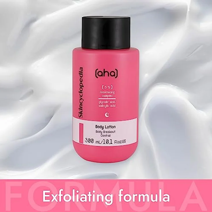 Skincyclopedia Bodylotion mit AHA, BHA und PHA, Feuchtigkeitslotion, Körperlotion für Damen und Herren, Pflegelotion für sehr trockene oder unreine Haut, Body Lotion, Dermatologisch getestet, 300ml – Bild 4