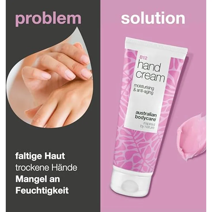 Australian Bodycare Intensive B12 Handcreme, Nährende Pflege mit B12-Vitamin, Süßholzwurzelextrakt, Glycerin und Sheabutter für trockene, raue und gealterte Hände – Bild 2