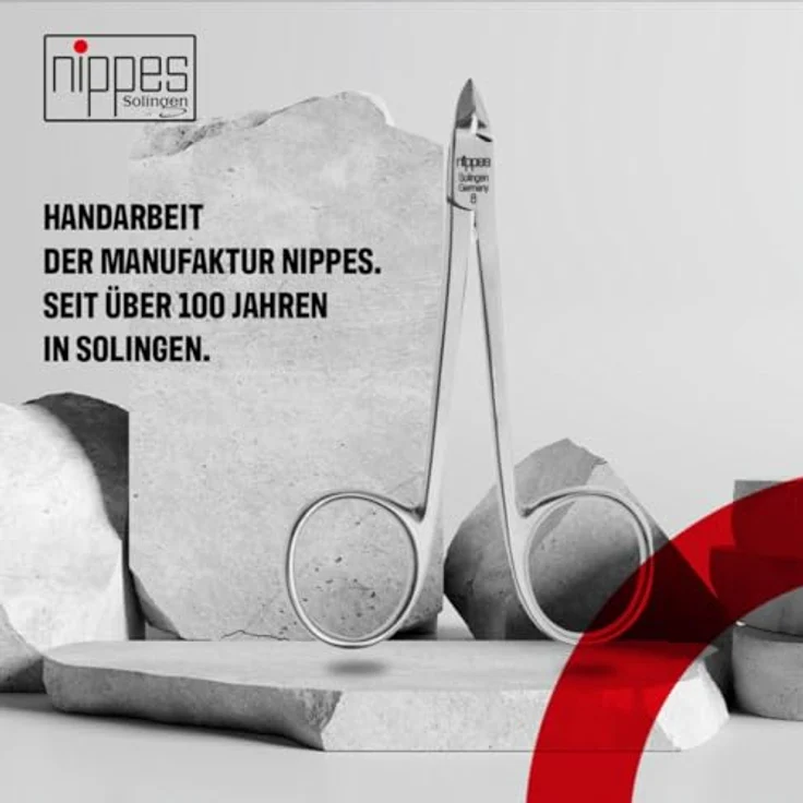 Nippes Solingen Hautzange 8 cm, Vernickelter Stahl, extra fein, Made in Germany, Silber – Bild 5
